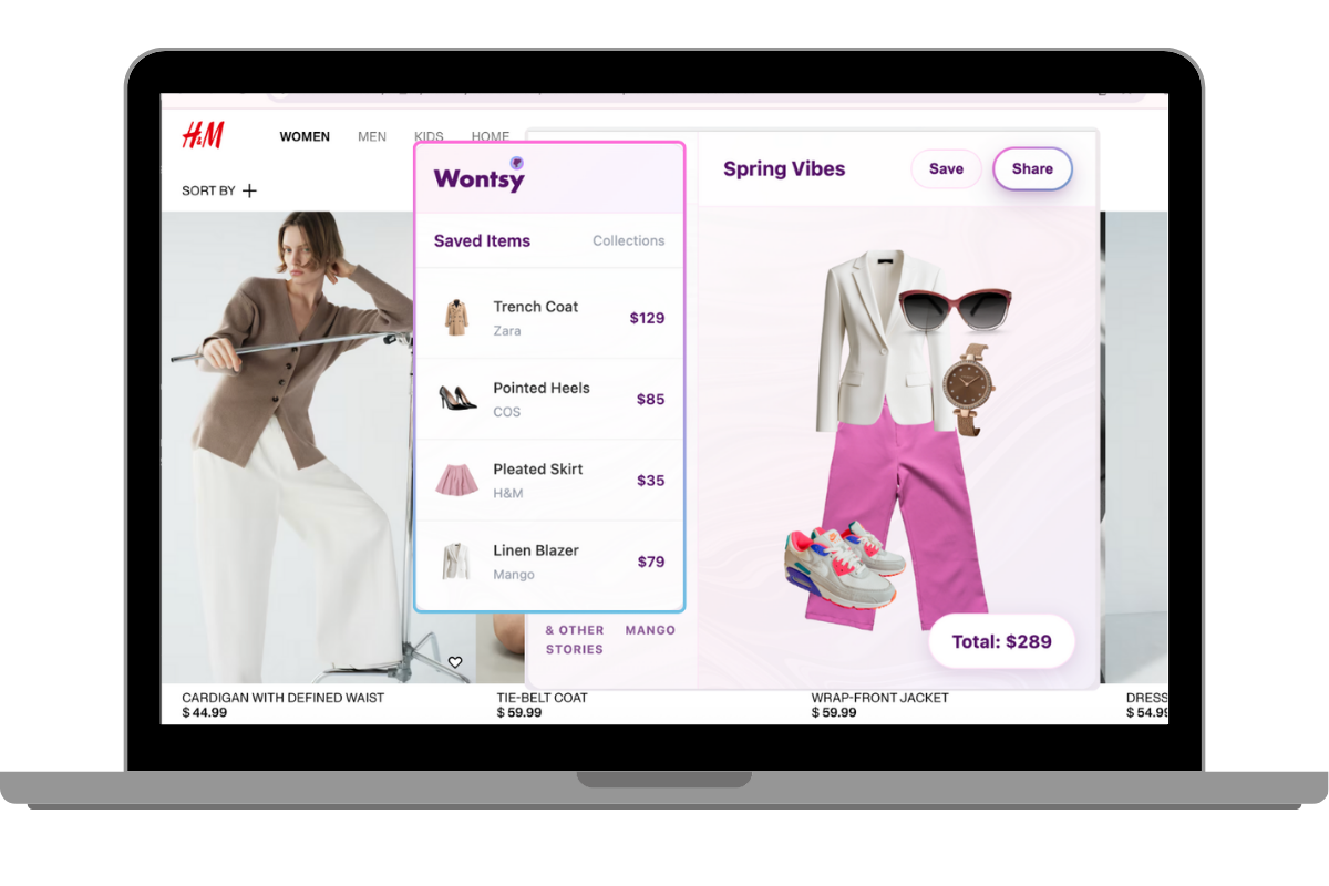 Wontsy wishlist on Safari Mac